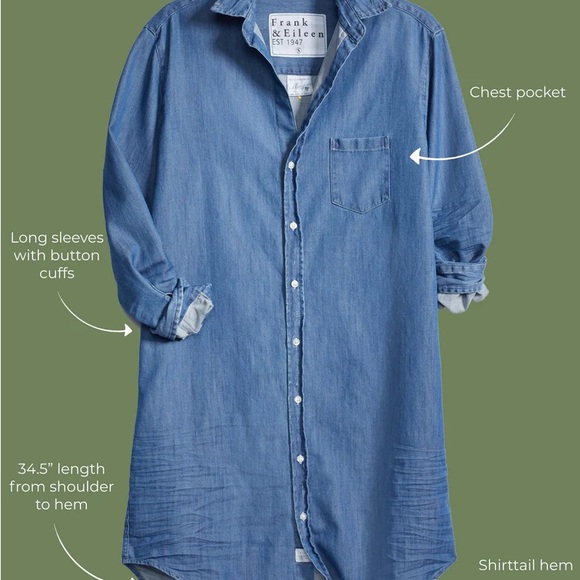 Frank & Eileen Light Blue Distressed Mary Shirt Dress - Picture 2 of 5